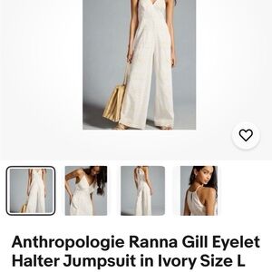 Anthropologie Ranna Gill Ivory Eyelet Jumpsuit